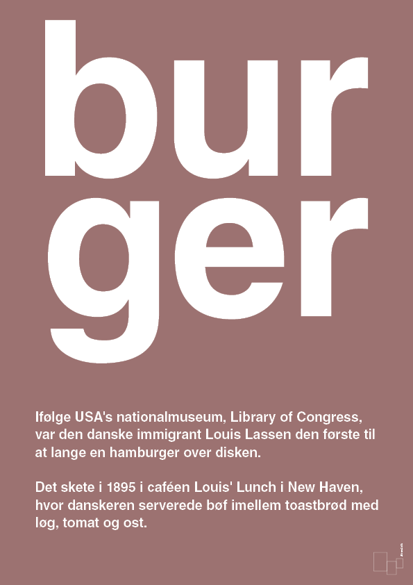 burger - Plakat med Ord i Plum