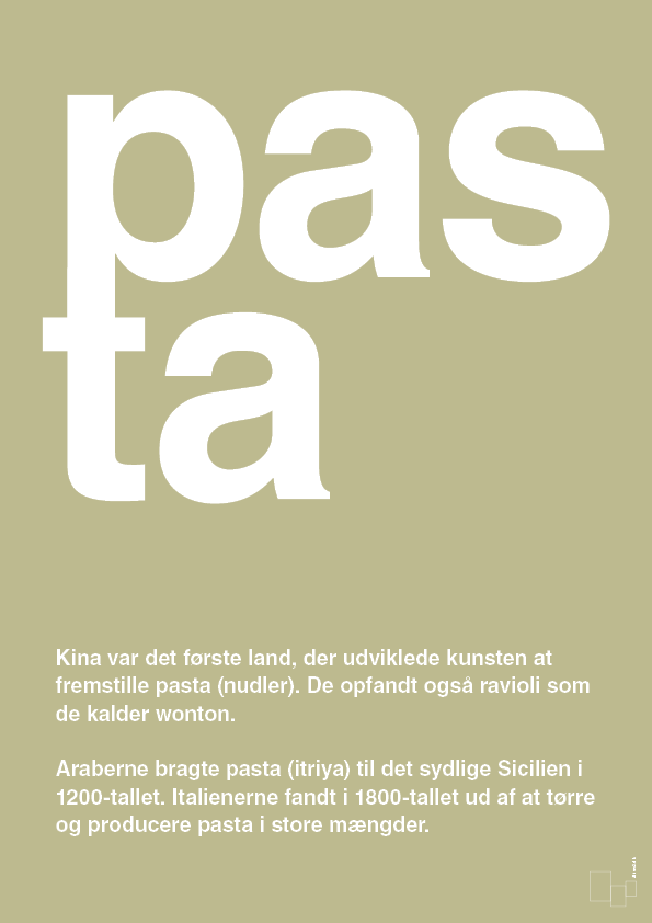 pasta - Plakat med Ord i Back to Nature