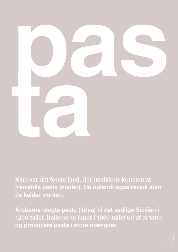 pasta - Plakat med Ord i Broken Beige