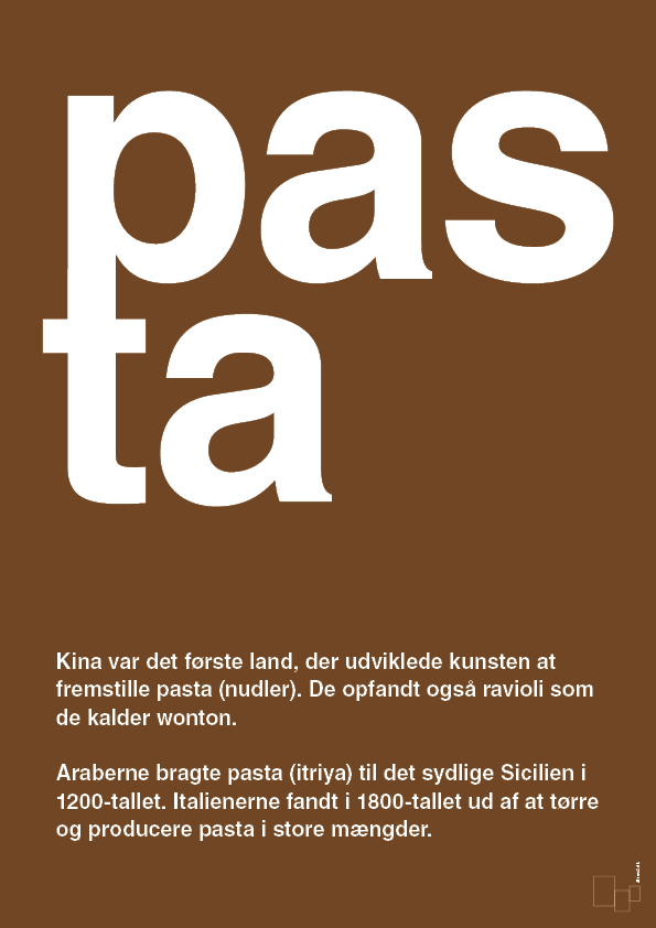 pasta - Plakat med Ord i Dark Brown