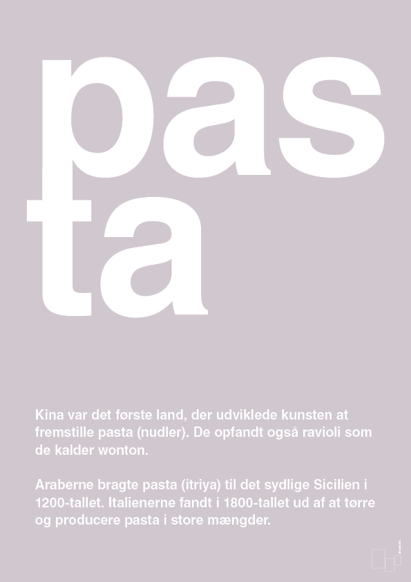 pasta - Plakat med Ord i Dusty Lilac