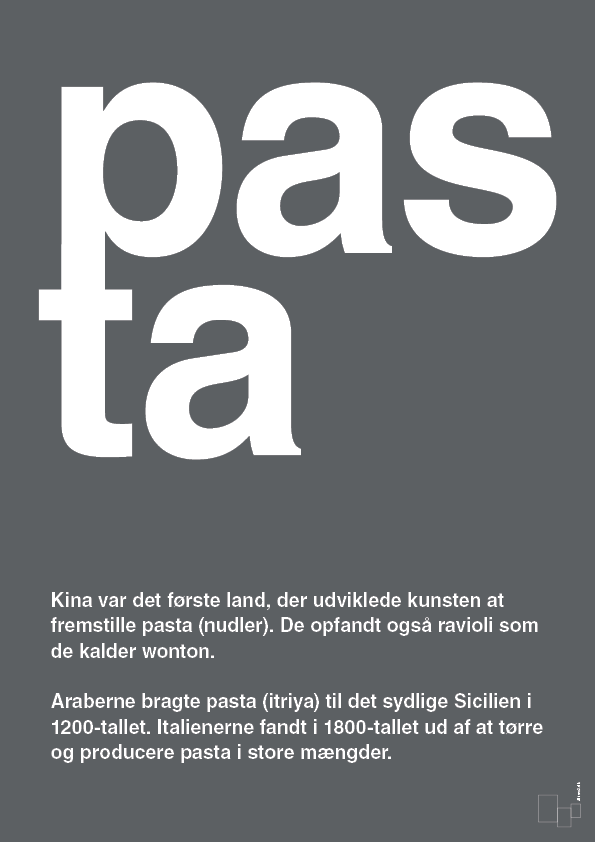 pasta - Plakat med Ord i Graphic Charcoal