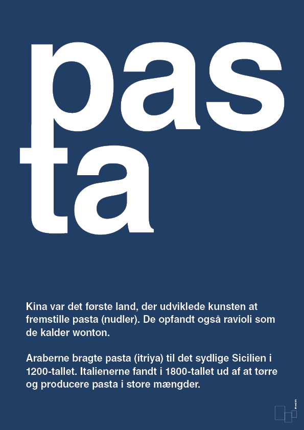 pasta - Plakat med Ord i Lapis Blue