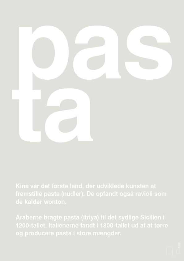 pasta - Plakat med Ord i Painters White