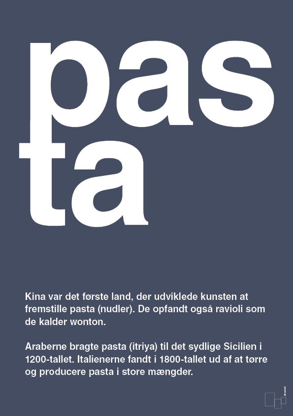 pasta - Plakat med Ord i Petrol