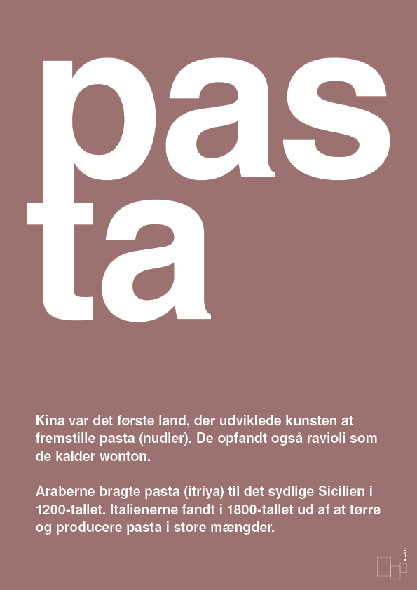 pasta - Plakat med Ord i Plum
