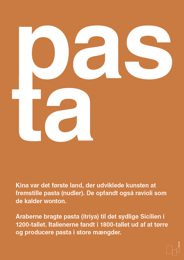 pasta - Plakat med Ord i Rumba Orange