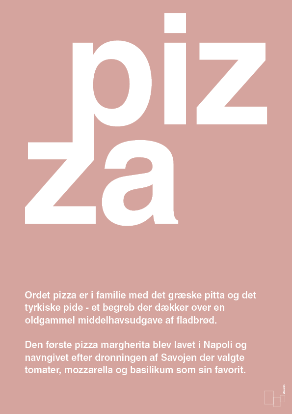 pizza - Plakat med Ord i Bubble Shell