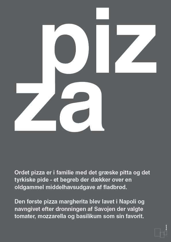 pizza - Plakat med Ord i Graphic Charcoal