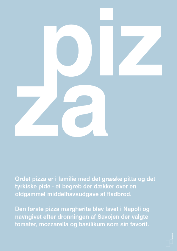 pizza - Plakat med Ord i Heavenly Blue