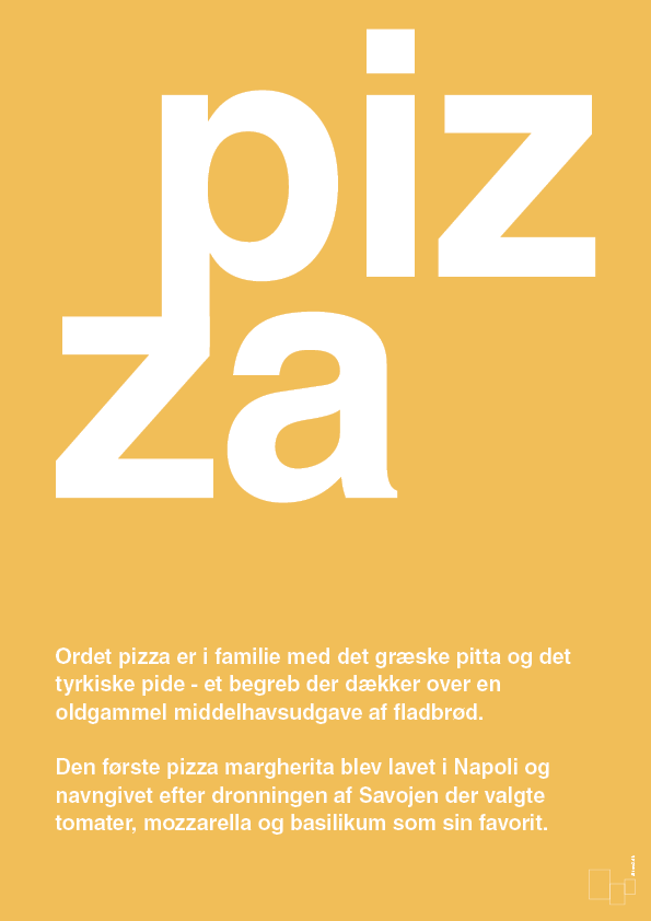 pizza - Plakat med Ord i Honeycomb