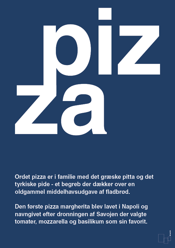 pizza - Plakat med Ord i Lapis Blue
