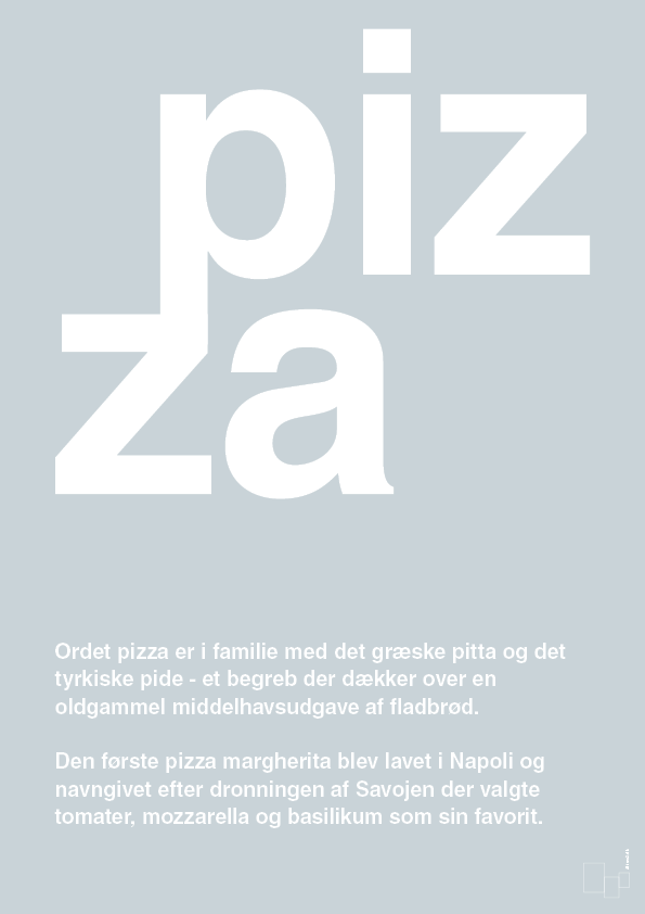 pizza - Plakat med Ord i Light Drizzle