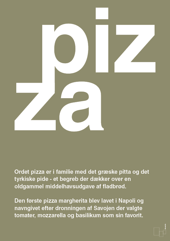 pizza - Plakat med Ord i Misty Forrest