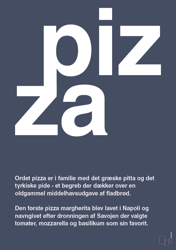 pizza - Plakat med Ord i Petrol