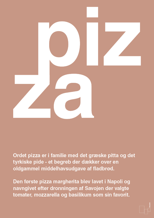 pizza - Plakat med Ord i Powder