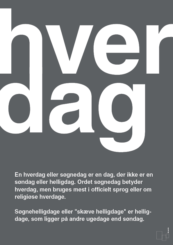 hverdag - Plakat med Ord i Graphic Charcoal