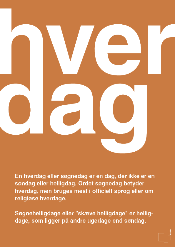 hverdag - Plakat med Ord i Rumba Orange