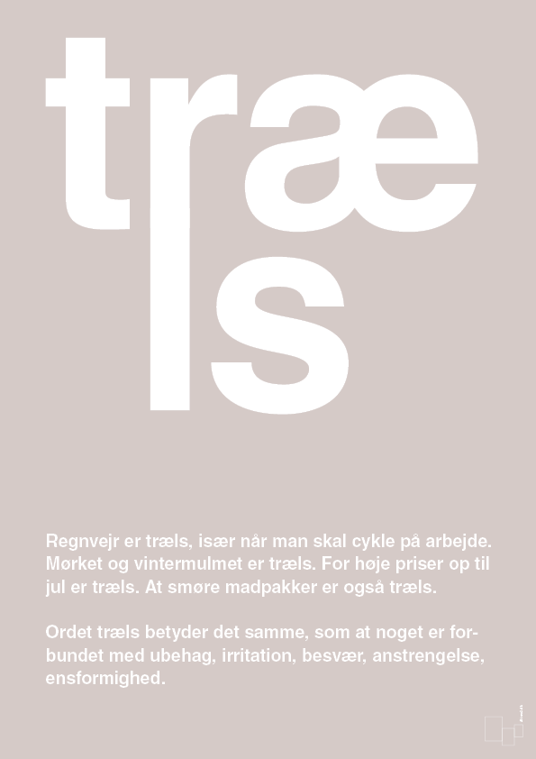 træls - Plakat med Ord i Broken Beige