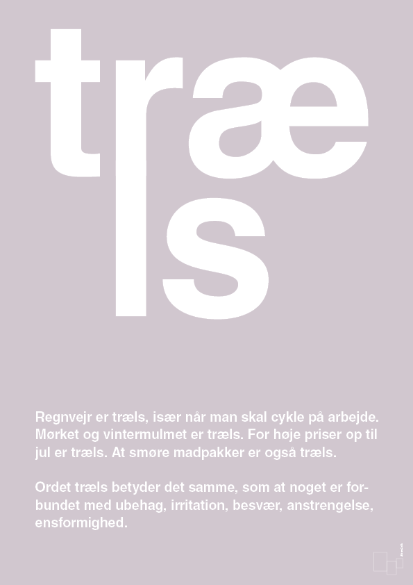 træls - Plakat med Ord i Dusty Lilac