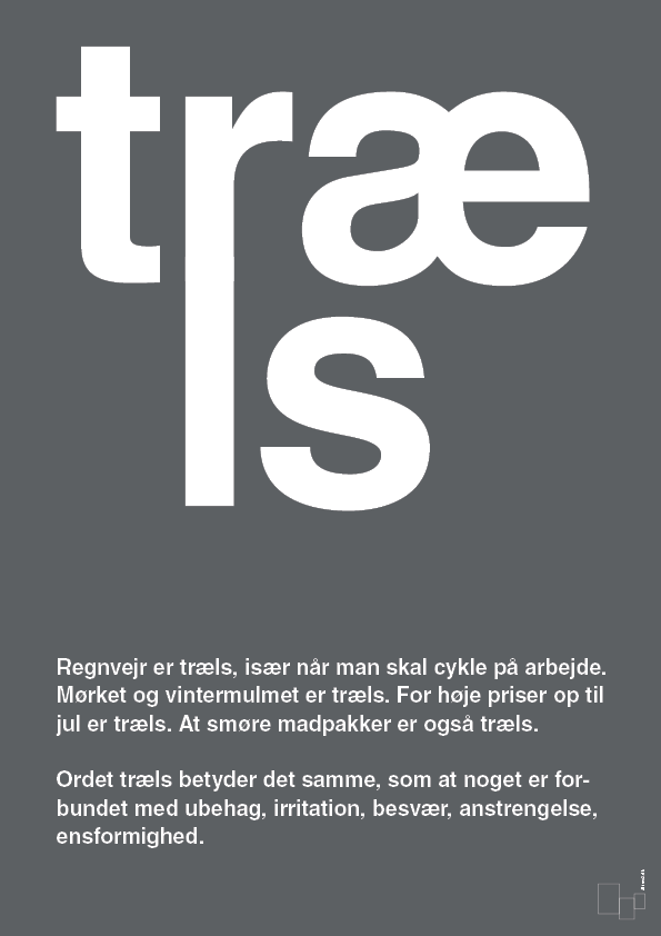 træls - Plakat med Ord i Graphic Charcoal