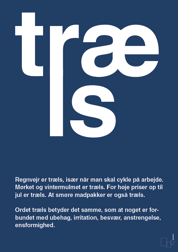 træls - Plakat med Ord i Lapis Blue