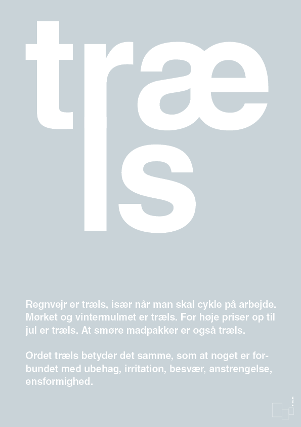 træls - Plakat med Ord i Light Drizzle