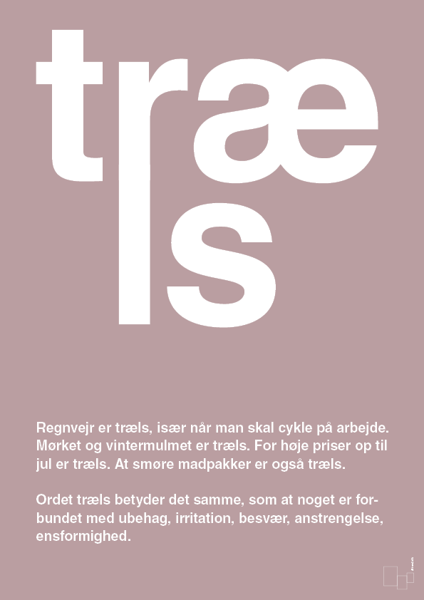 træls - Plakat med Ord i Light Rose