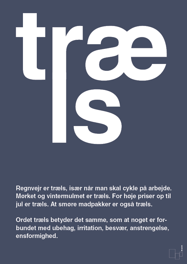 træls - Plakat med Ord i Petrol
