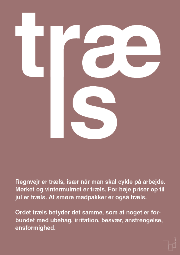 træls - Plakat med Ord i Plum