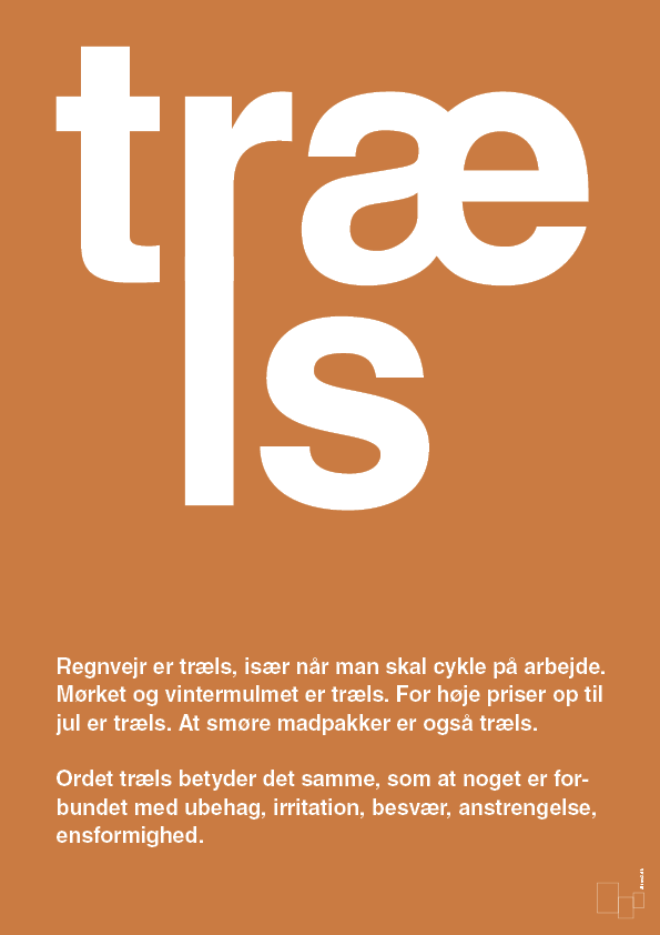 træls - Plakat med Ord i Rumba Orange