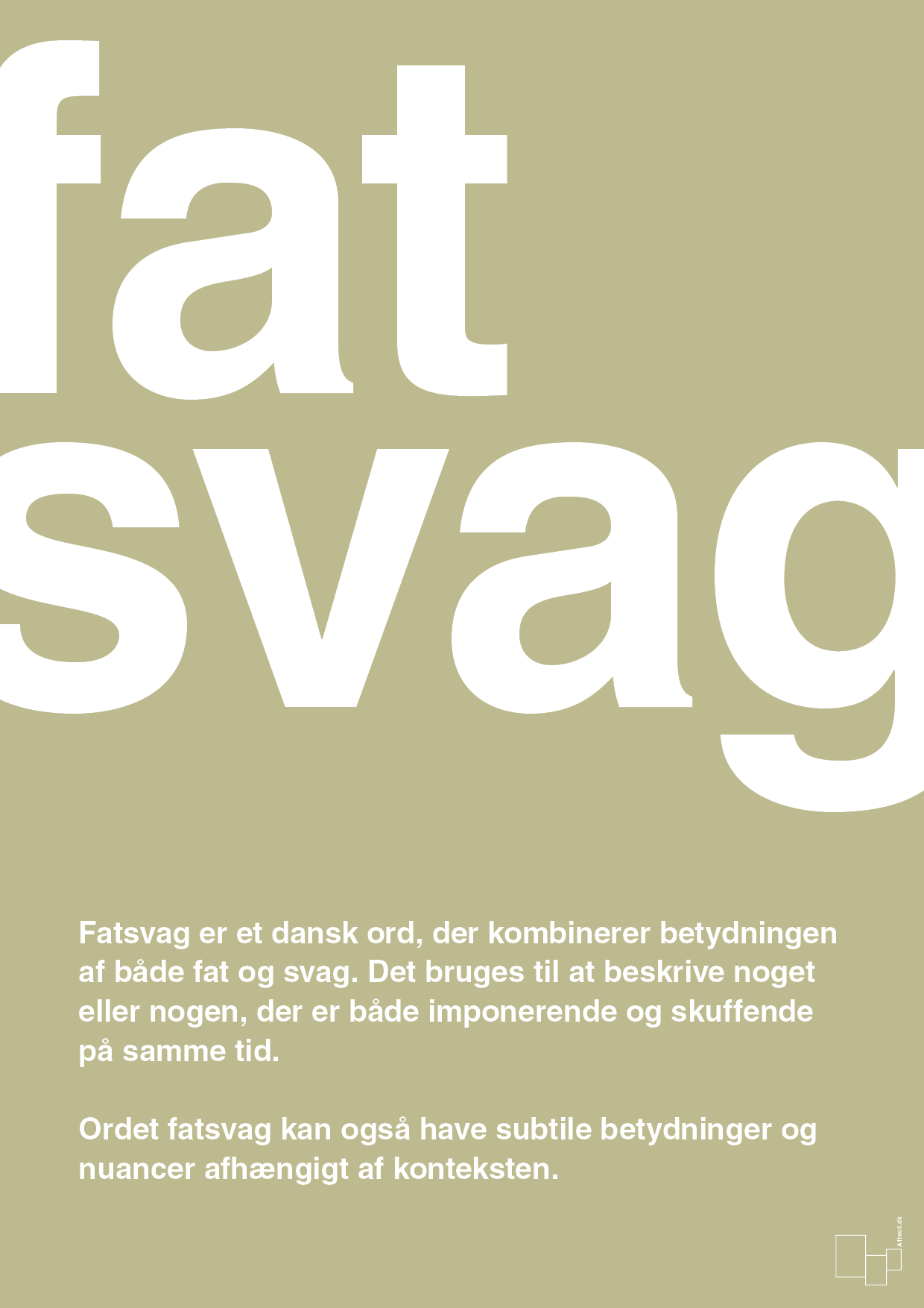 fatsvag - Plakat med Ord i Back to Nature