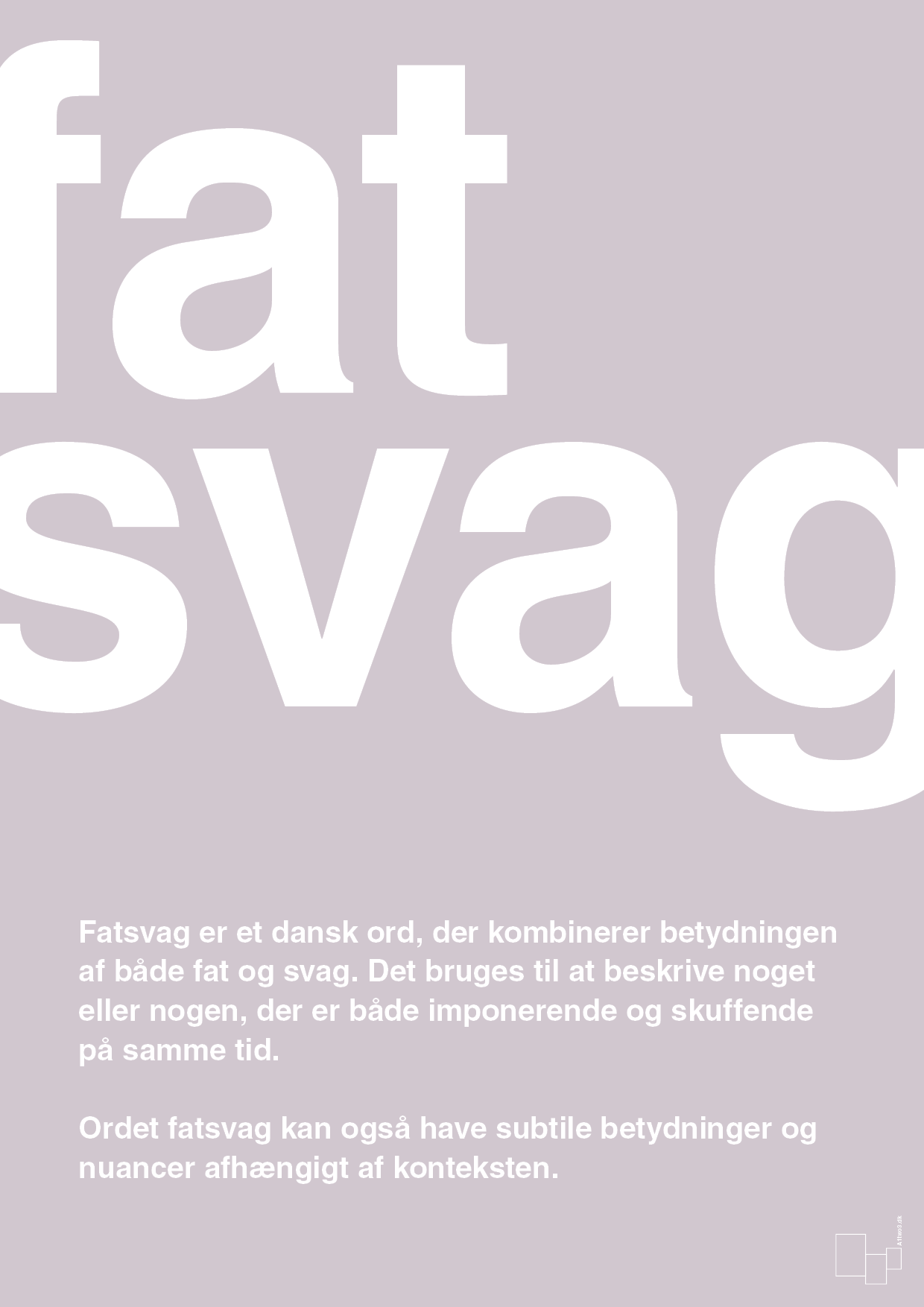 fatsvag - Plakat med Ord i Dusty Lilac