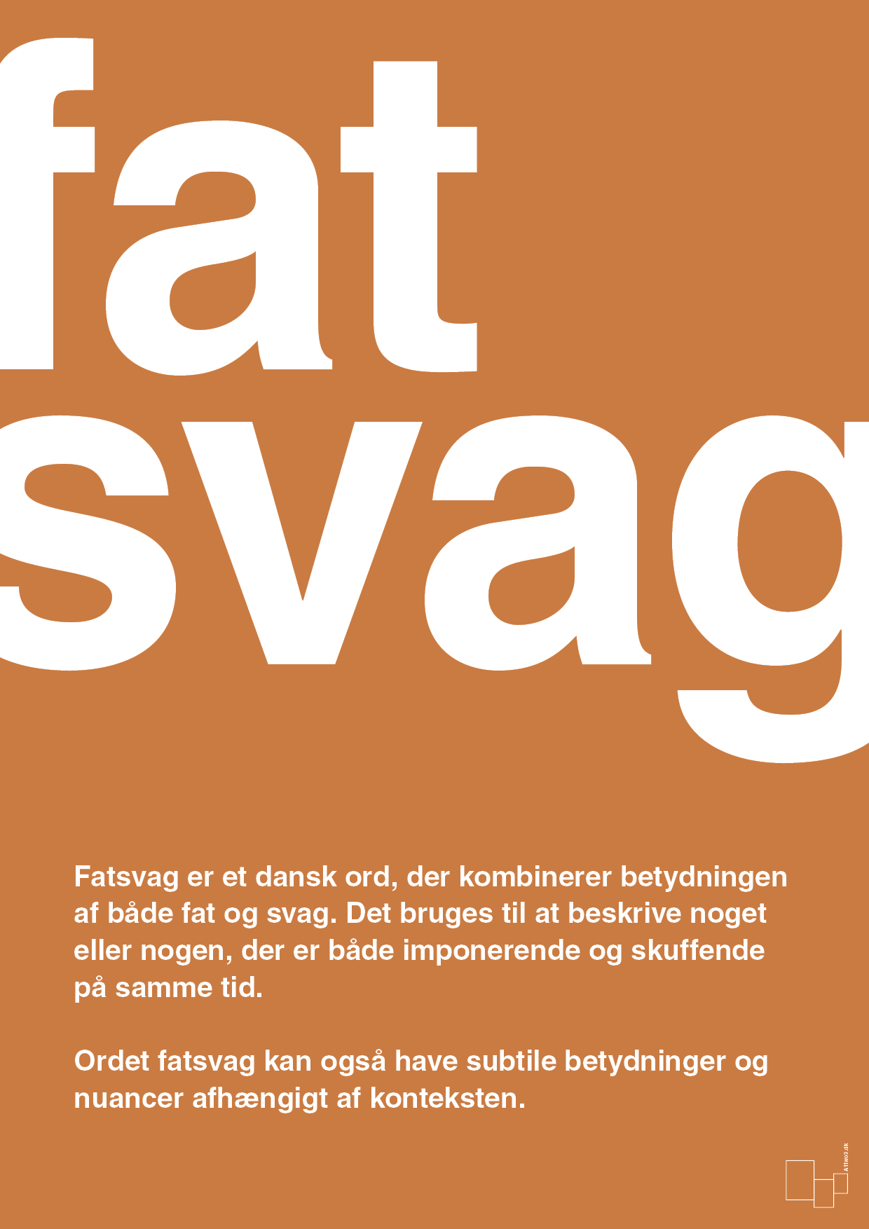 fatsvag - Plakat med Ord i Rumba Orange