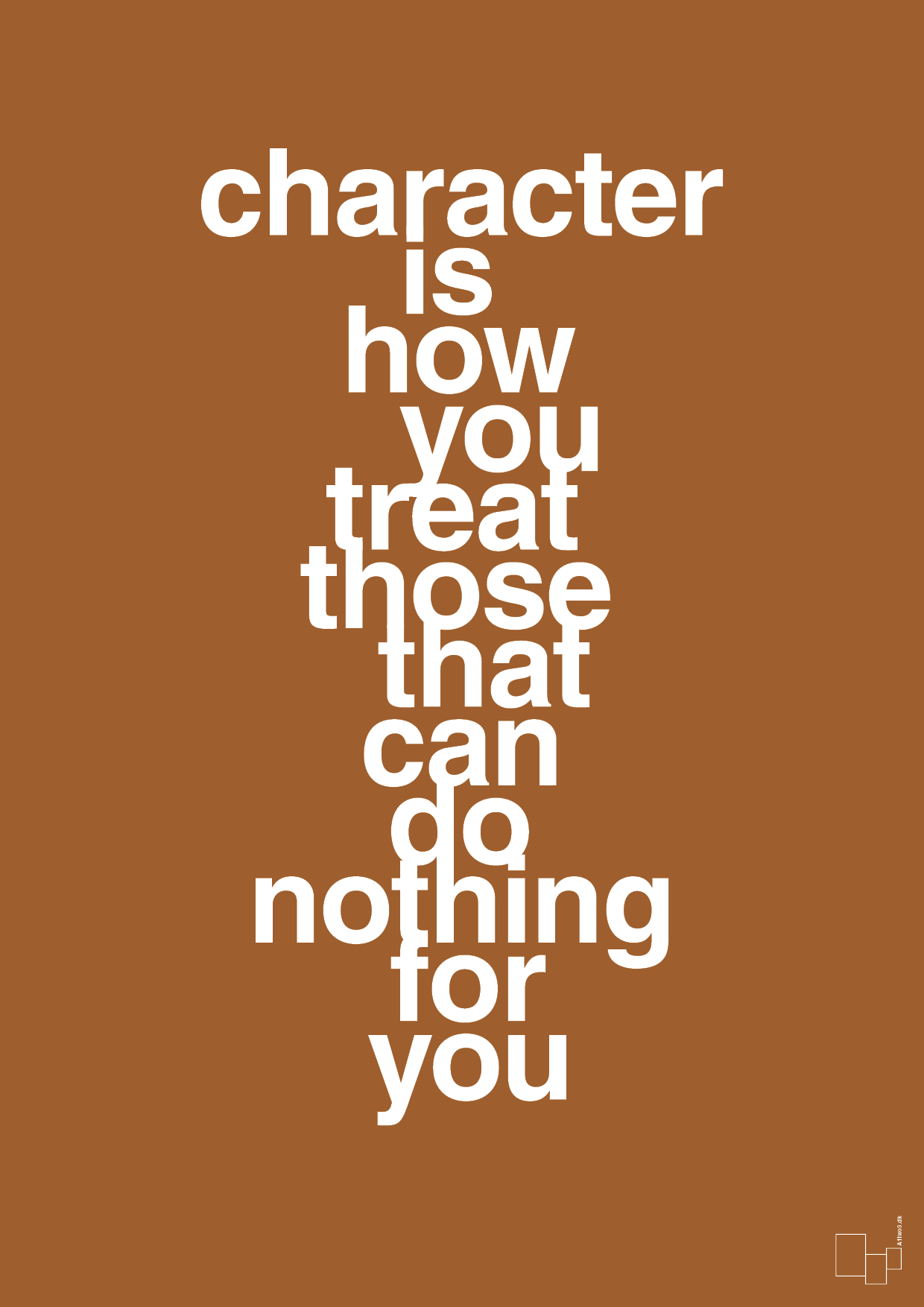 plakat: character is how you treat those that can do nothing for you