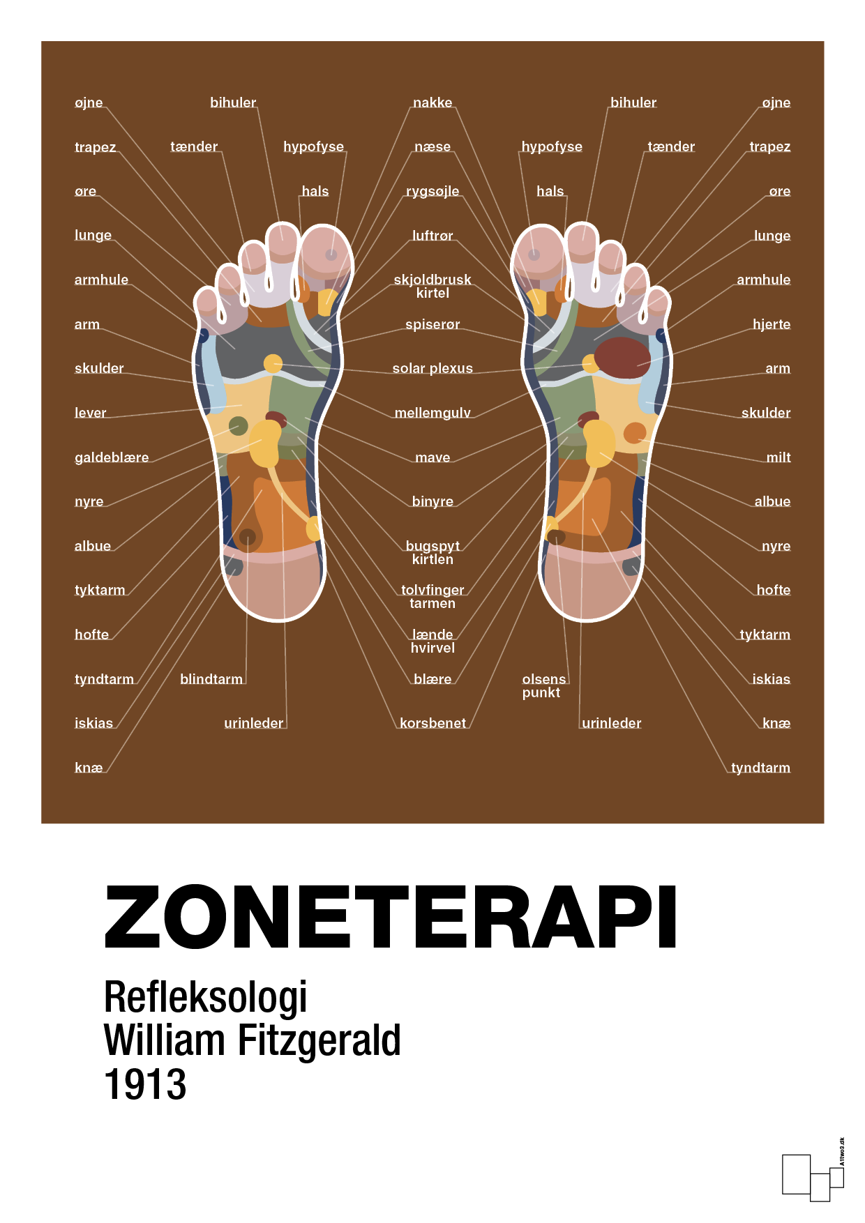 zoneterapi - Plakat med Videnskab i Dark Brown