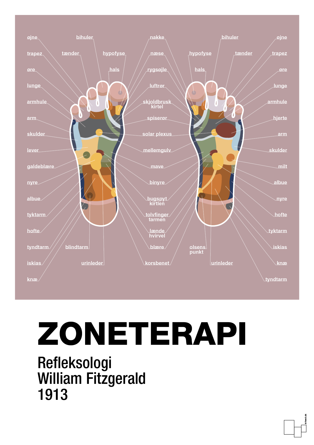 zoneterapi - Plakat med Videnskab i Light Rose