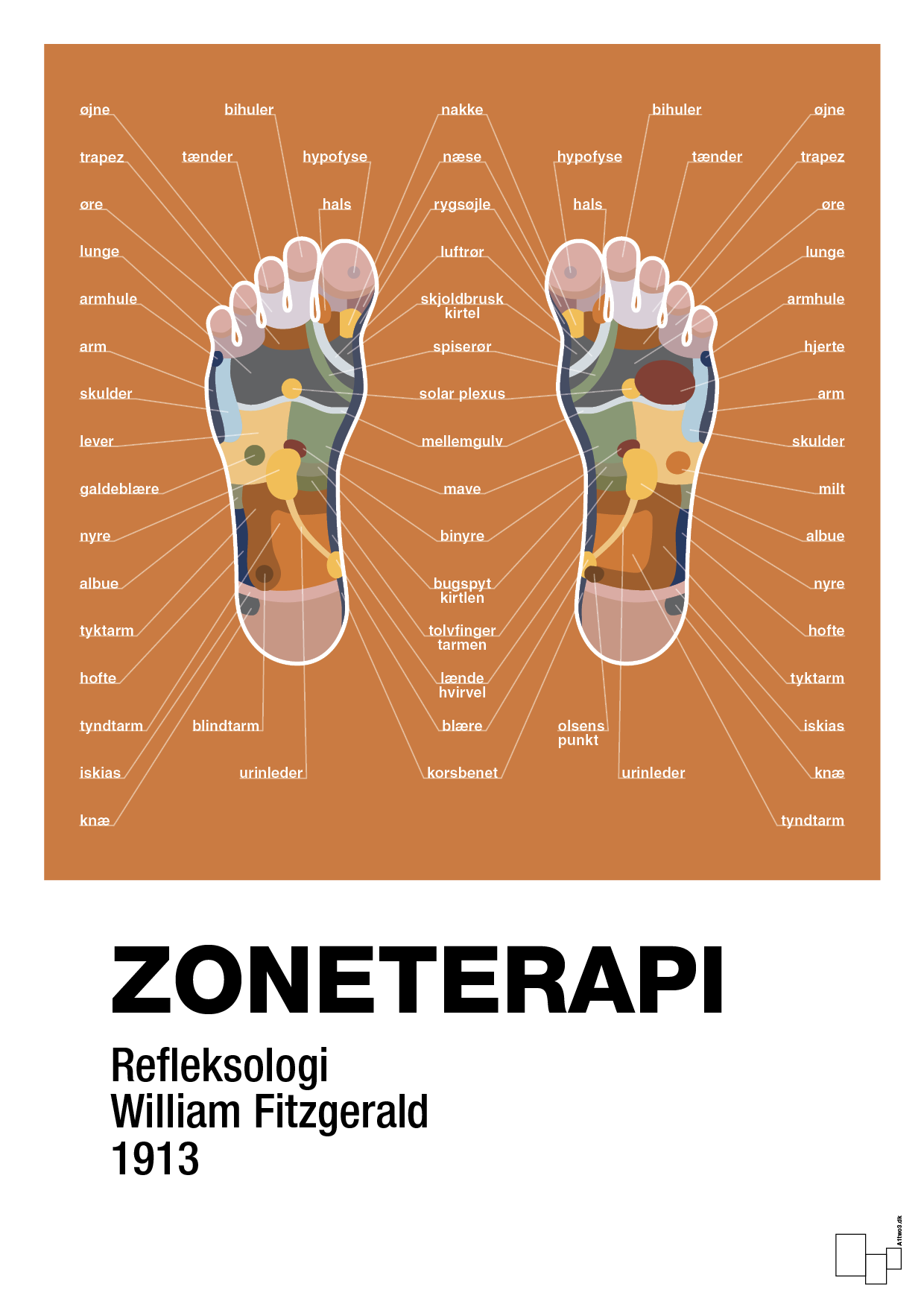 zoneterapi - Plakat med Videnskab i Rumba Orange