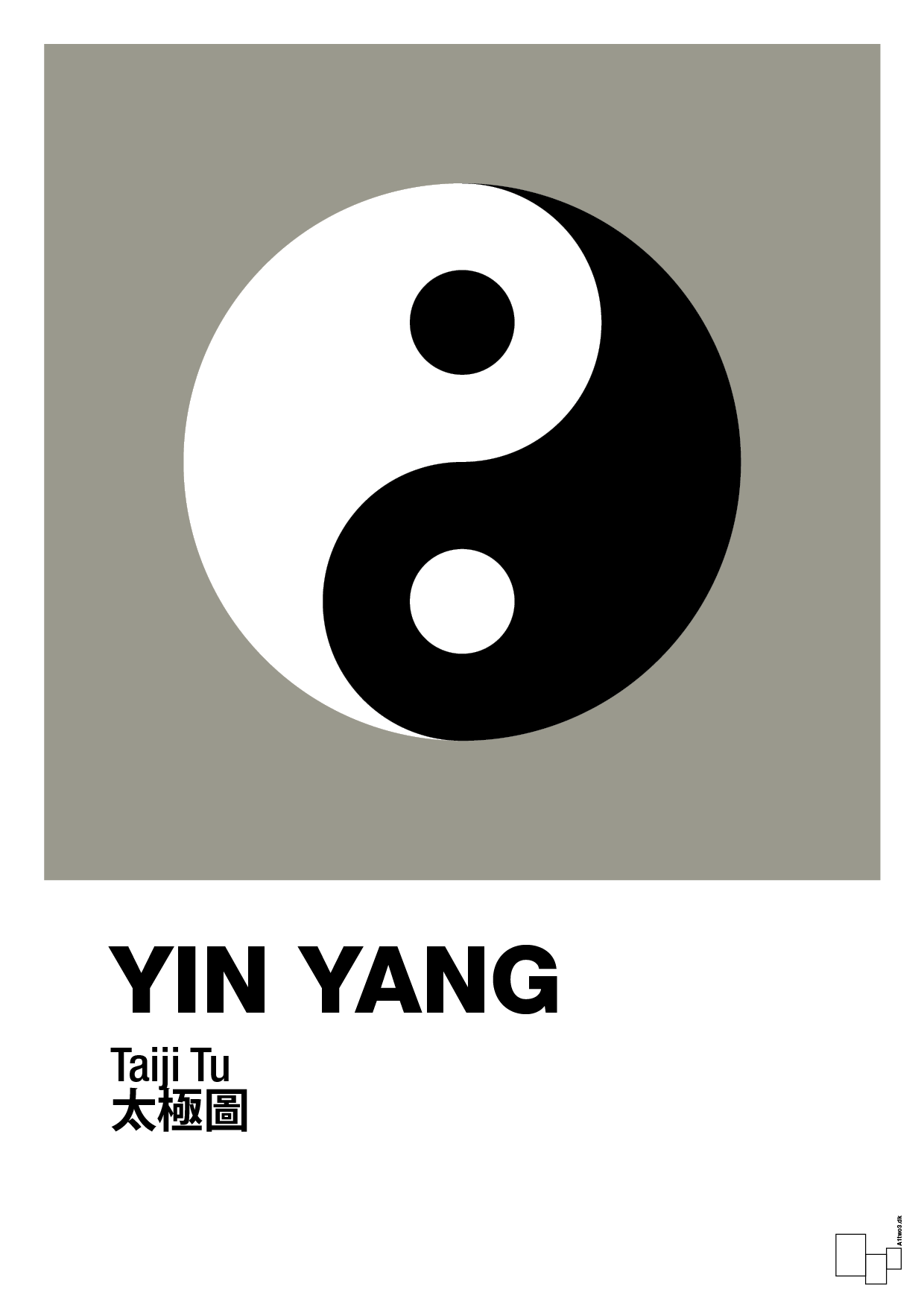 yin yang - Plakat med Videnskab i Battleship Gray