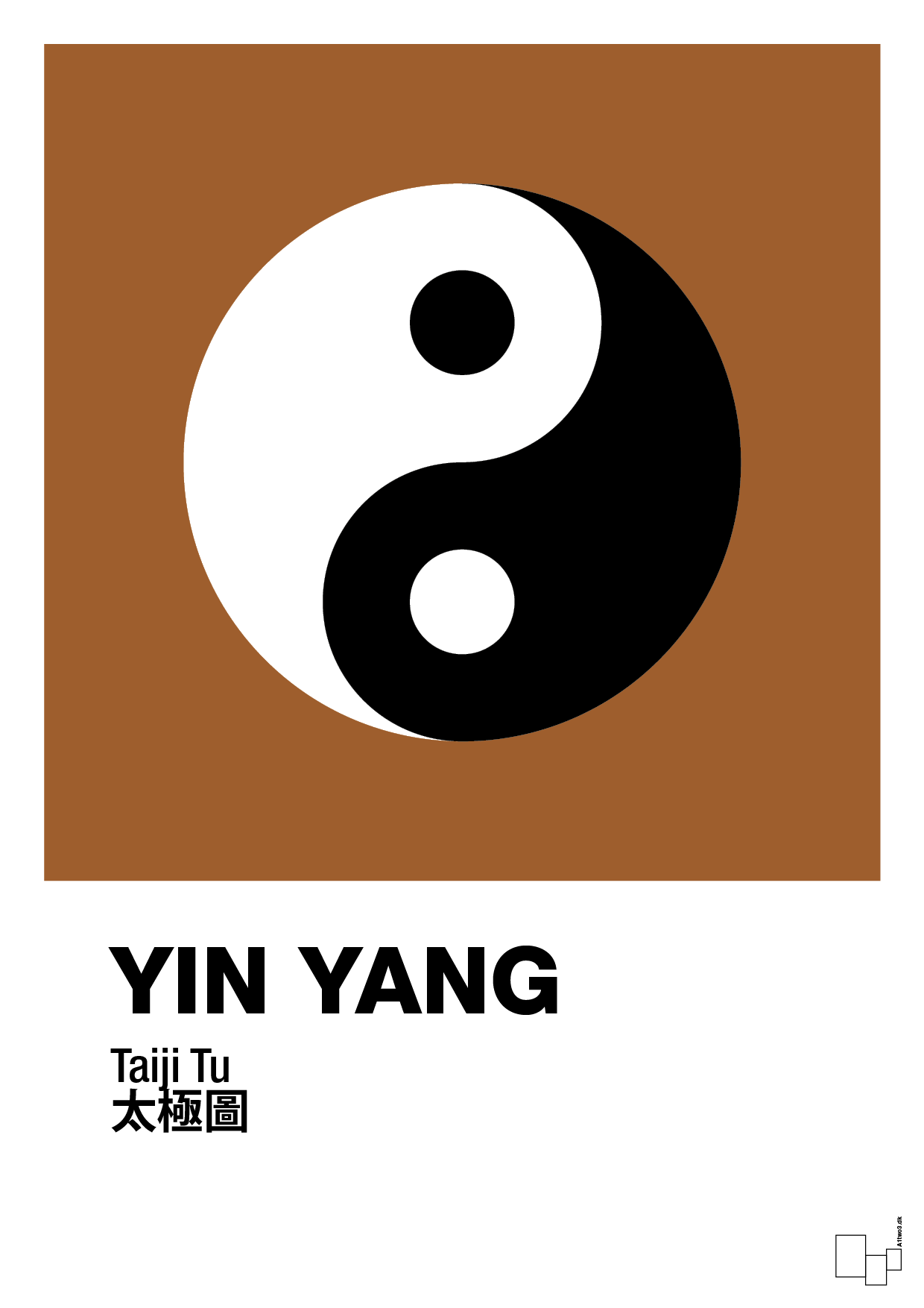 yin yang - Plakat med Videnskab i Cognac
