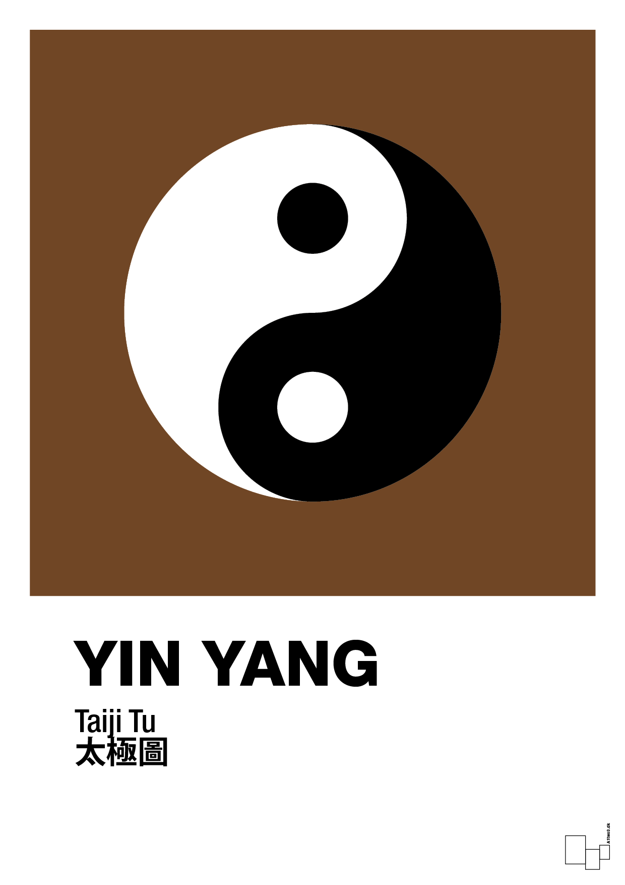yin yang - Plakat med Videnskab i Dark Brown