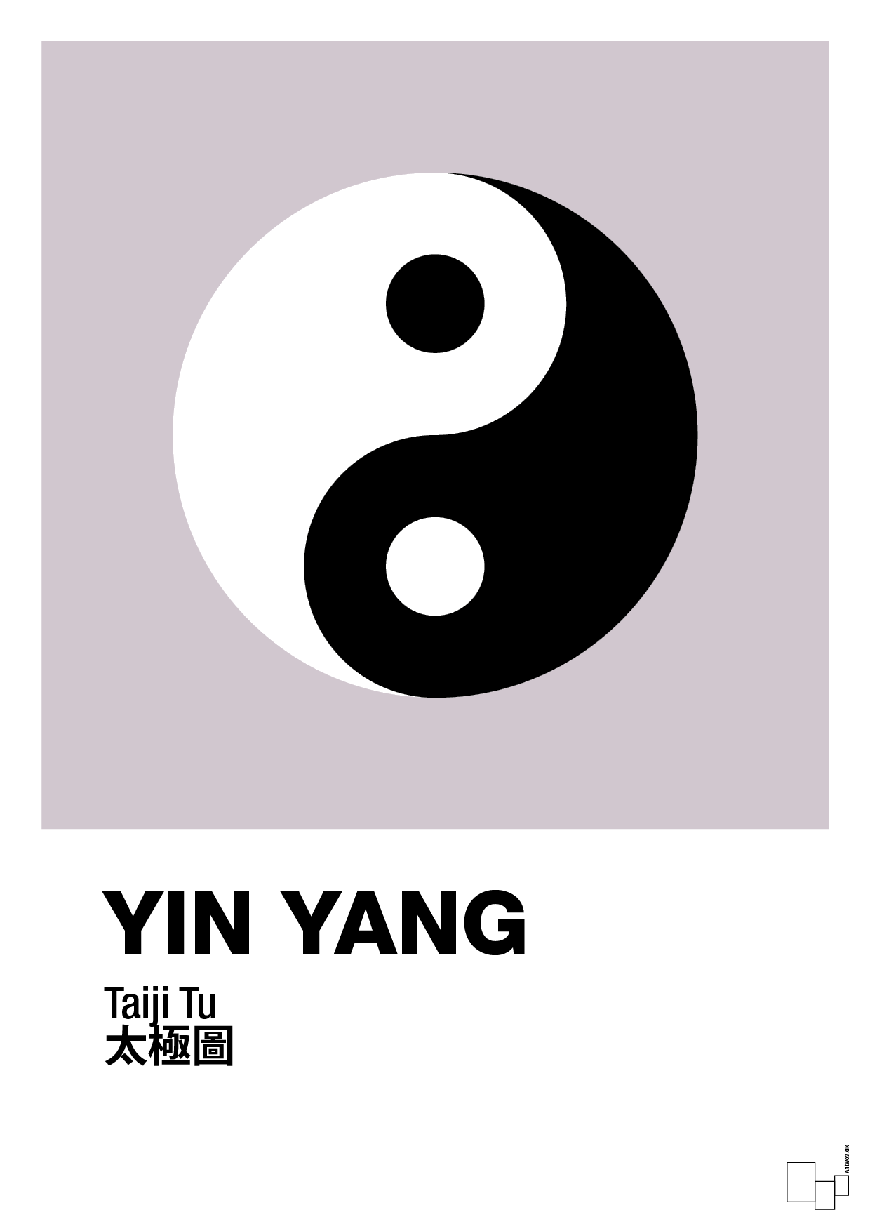 yin yang - Plakat med Videnskab i Dusty Lilac