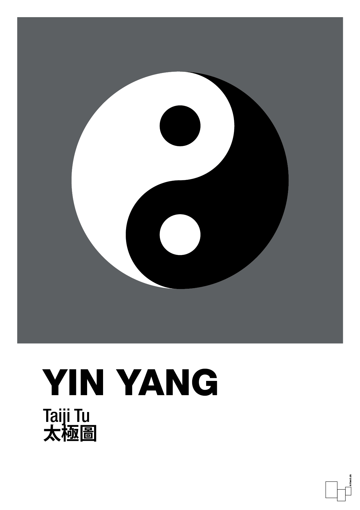 yin yang - Plakat med Videnskab i Graphic Charcoal