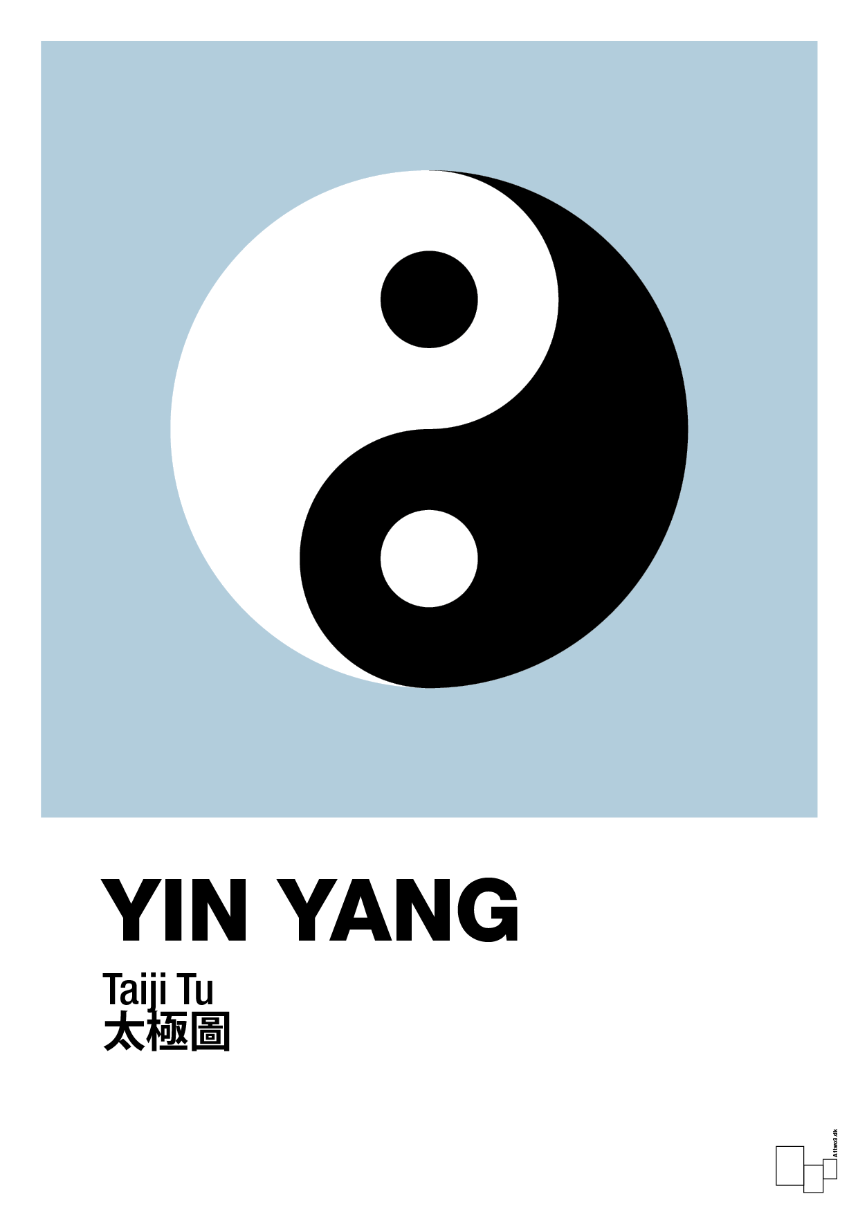 yin yang - Plakat med Videnskab i Heavenly Blue