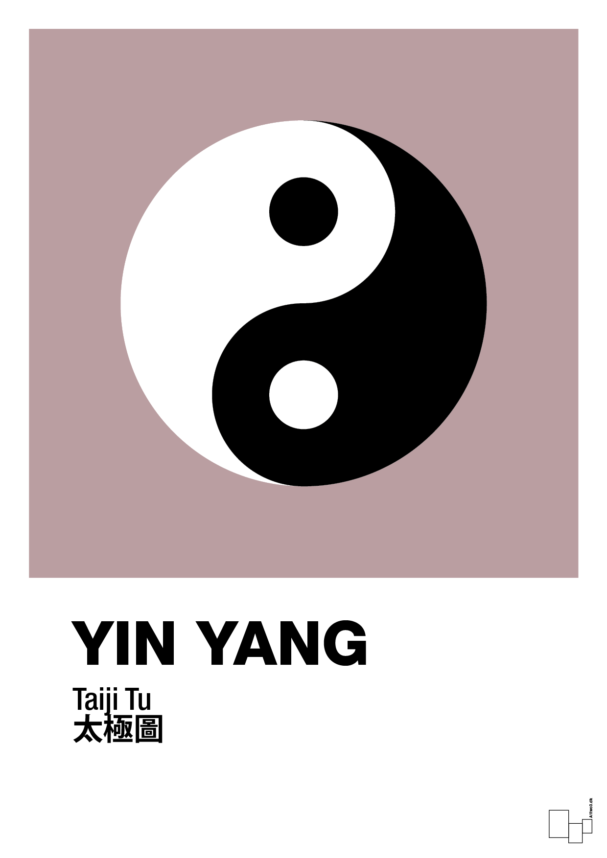yin yang - Plakat med Videnskab i Light Rose