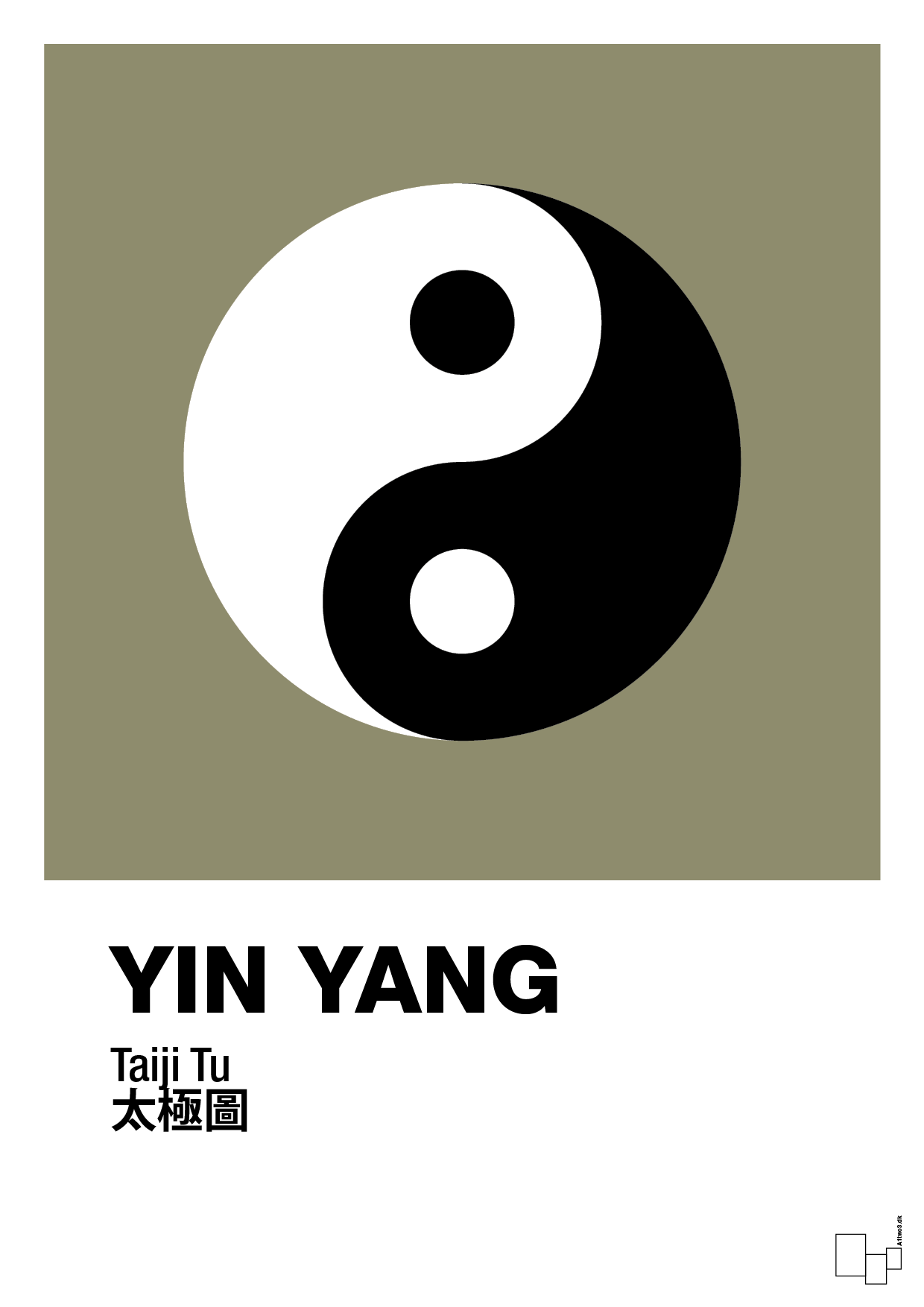 yin yang - Plakat med Videnskab i Misty Forrest
