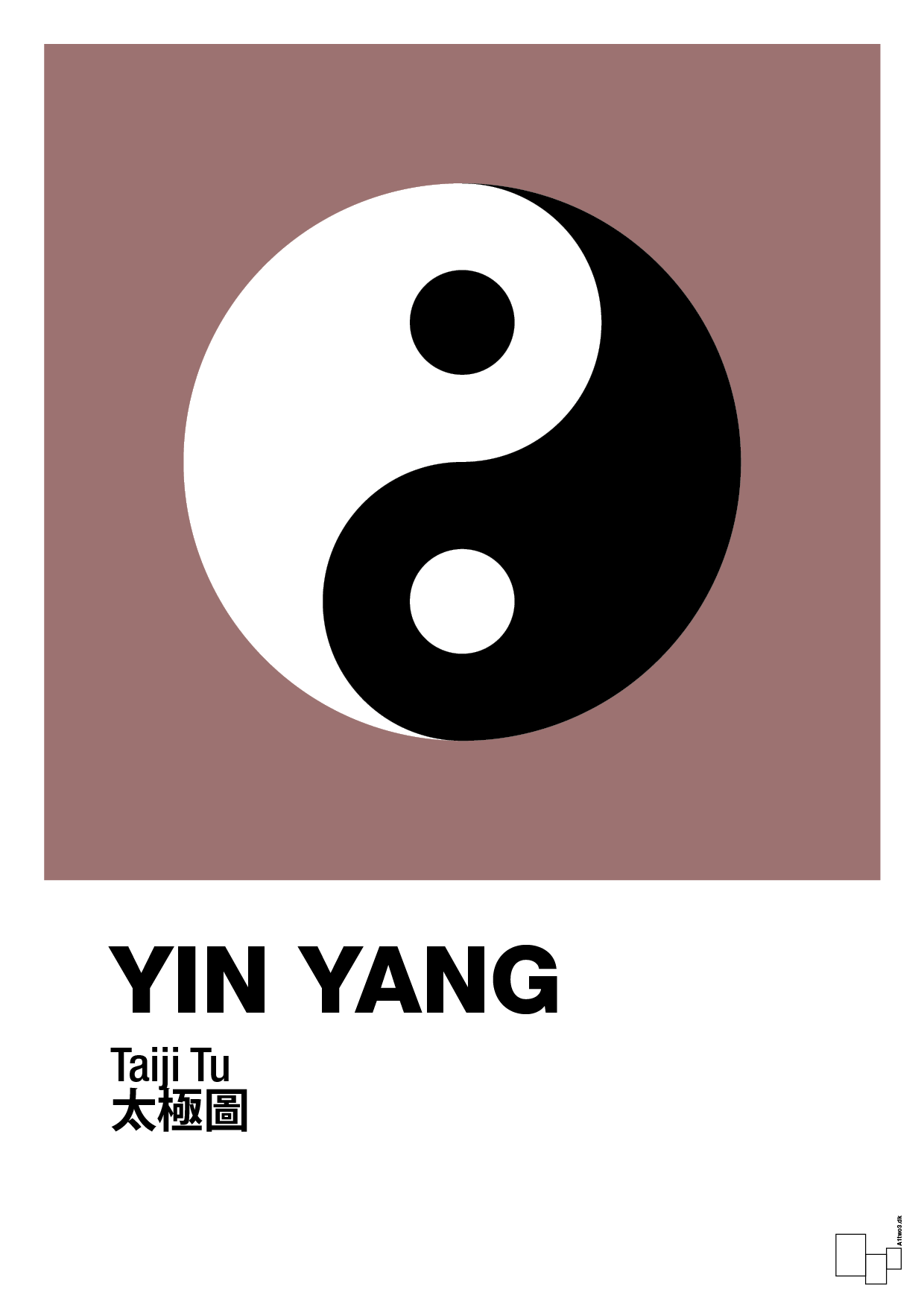 yin yang - Plakat med Videnskab i Plum