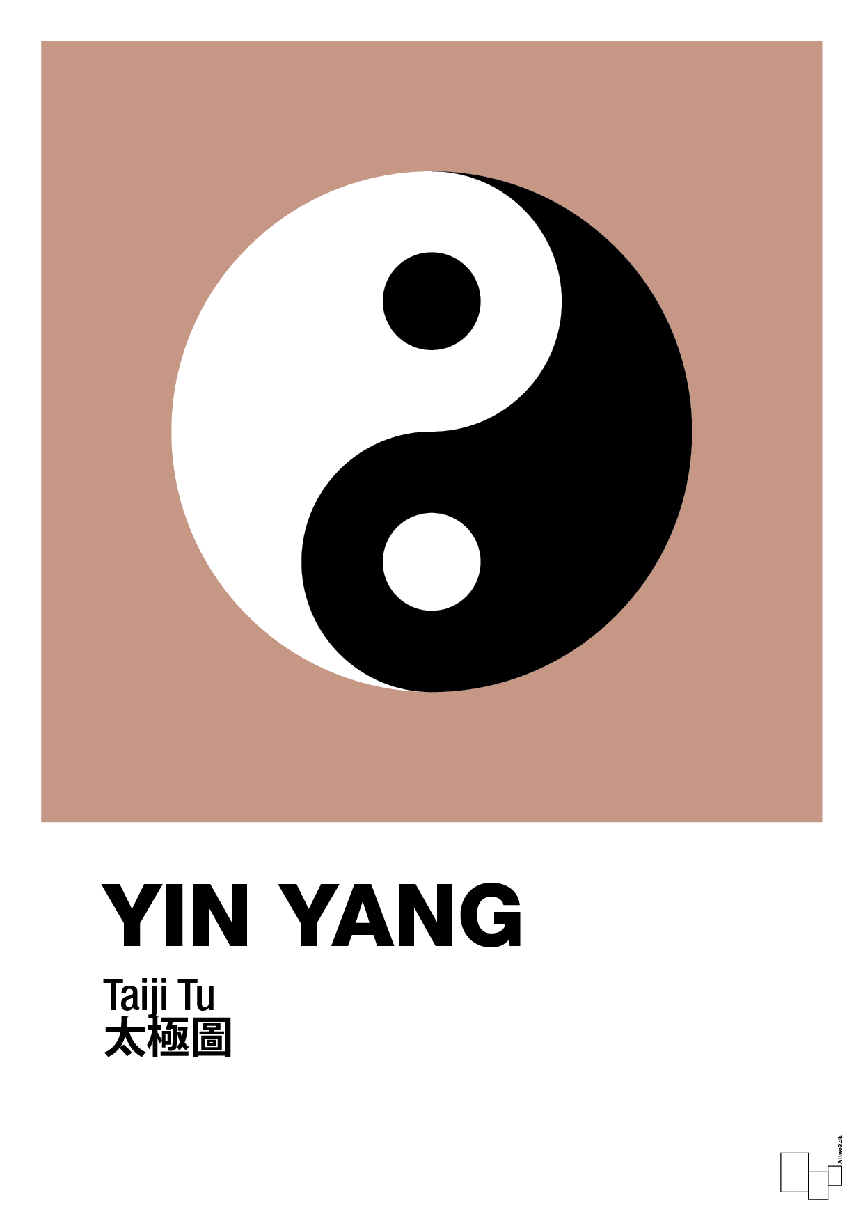 yin yang - Plakat med Videnskab i Powder