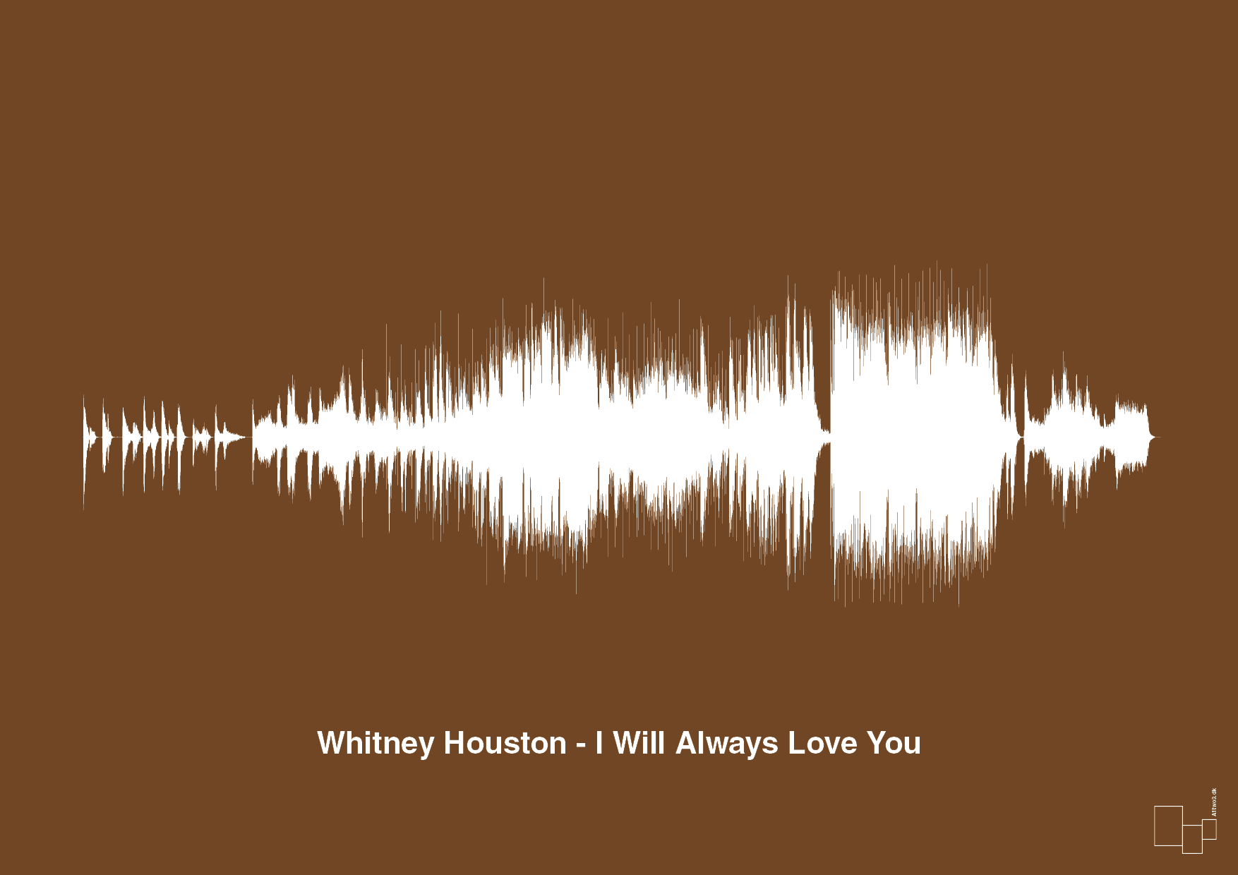 whitney houston - i will always love you - Plakat med Musik i Dark Brown