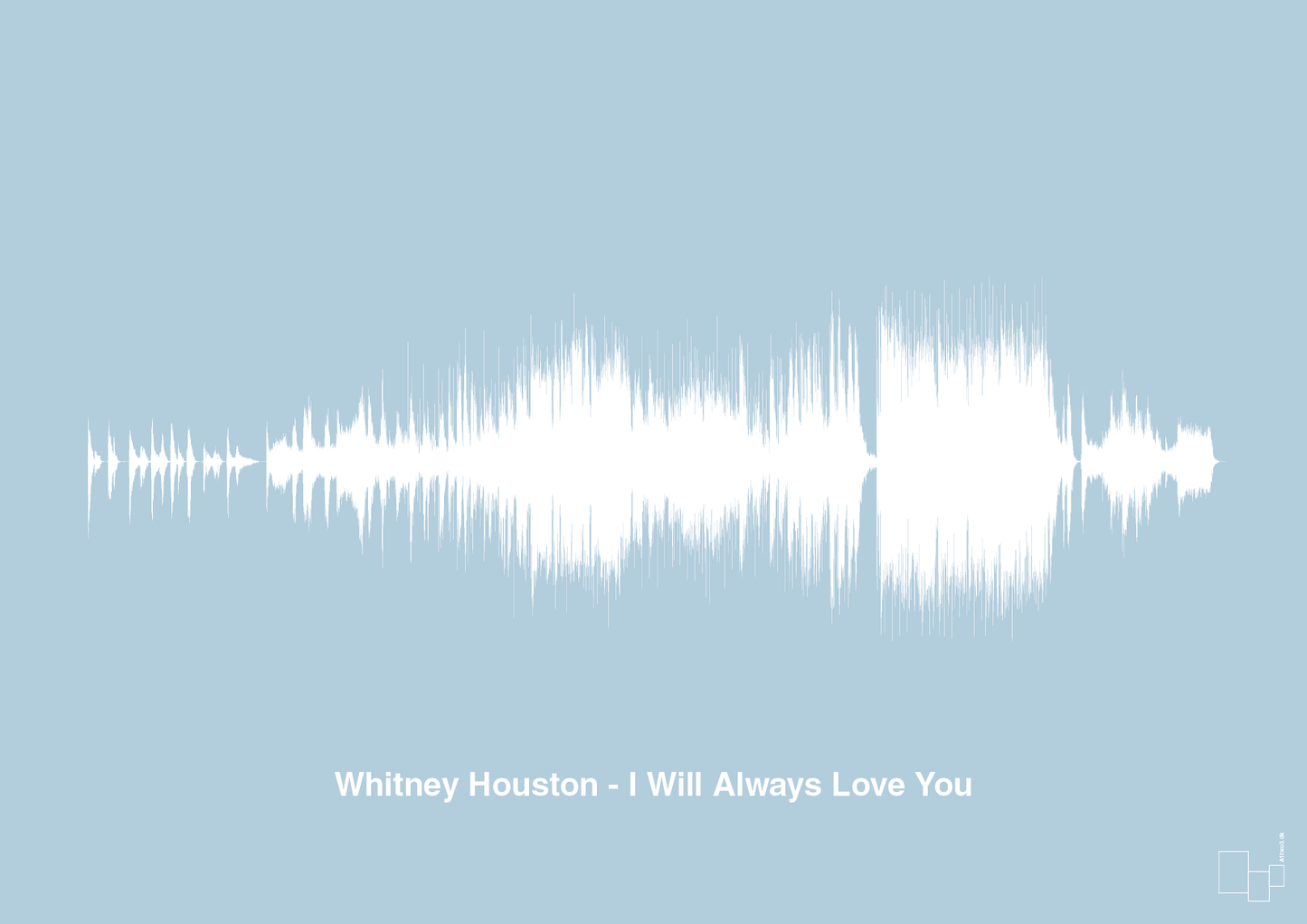 whitney houston - i will always love you - Plakat med Musik i Heavenly Blue